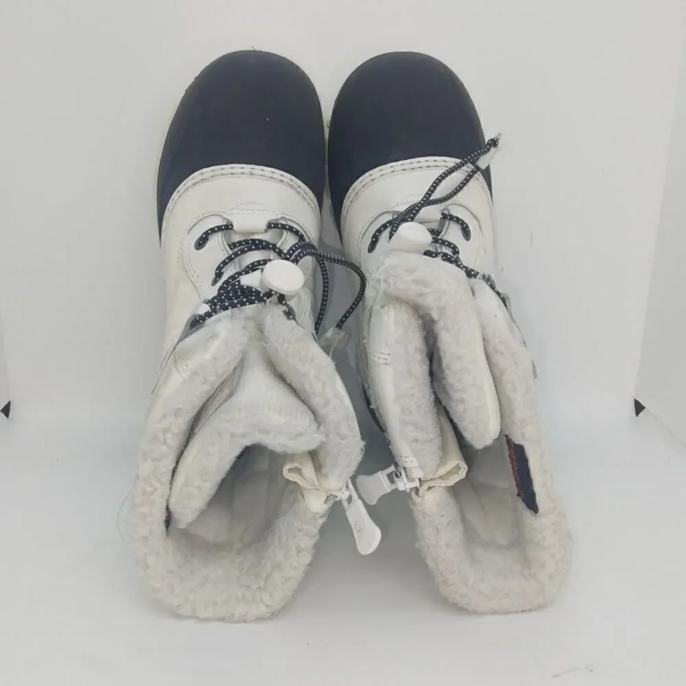Target Thermolite Girls Pre-owned White & Gray w/Zipper Winter Boots - sz. 13